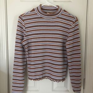 Candies Striped Lettuce Cut Cozy Long Sleeve